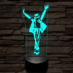 Michael Jackson Smooth Criminal 7 színű 3D led lámpa