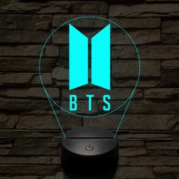 BTS 7 színű 3D led lámpa