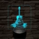 Akusztikus gitár 7 színű valósághű 3D led lámpa