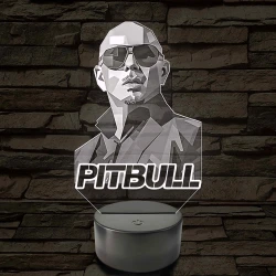 Pitbull portrés hangulatlámpa – 7 színű, színváltós LED lámpa