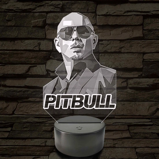 Pitbull portrés hangulatlámpa – 7 színű, színváltós LED lámpa