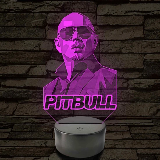 Pitbull portrés hangulatlámpa – 7 színű, színváltós LED lámpa