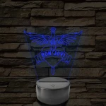 Bon Jovi Heart & Dagger szív és tőr grafika - 7 színű, színváltós LED lámpa