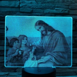 Jézus  gyermek szeretete 7 színű valósághű 3D led lámpa