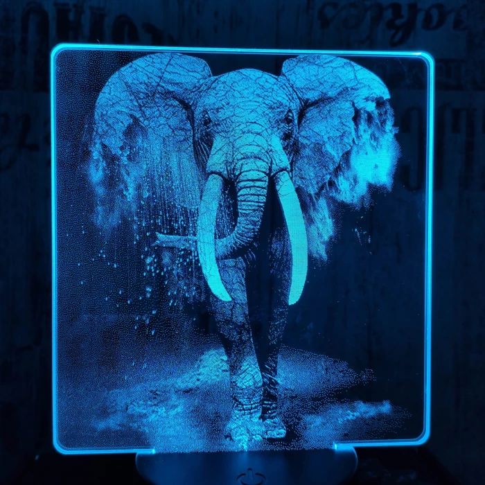 Elefánt 7 színű valósághű 3D led lámpa