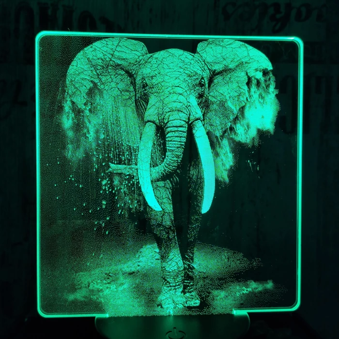Elefánt 7 színű valósághű 3D led lámpa