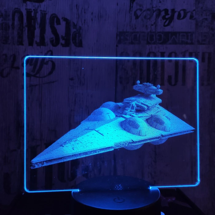 Birodalmi romboló 7 színű valósághű 3D led lámpa