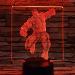 Zöld mutáns 7 színű valósághű 3D led lámpa