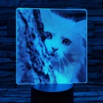 Cica bújócska 7 színű valósághű 3D led lámpa