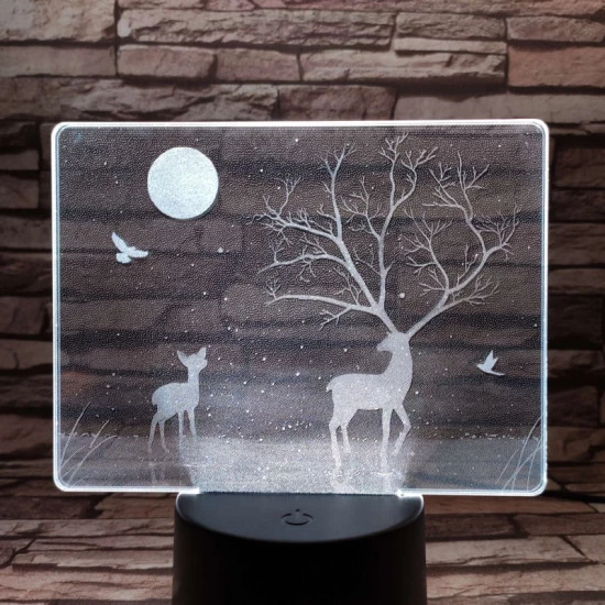 Szarvas a holdfényben 7 színű valósághű 3D led lámpa