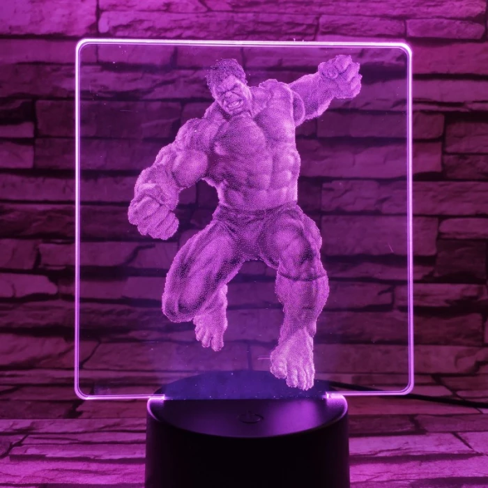 Zöld mutáns 7 színű valósághű 3D led lámpa