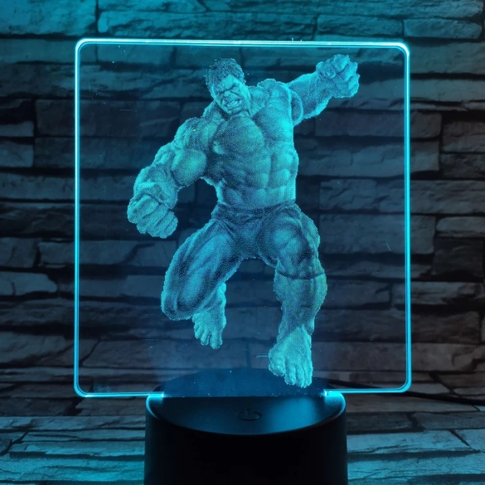 Zöld mutáns 7 színű valósághű 3D led lámpa