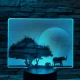 Elefántok a Szaharában 7 színű valósághű 3D led lámpa
