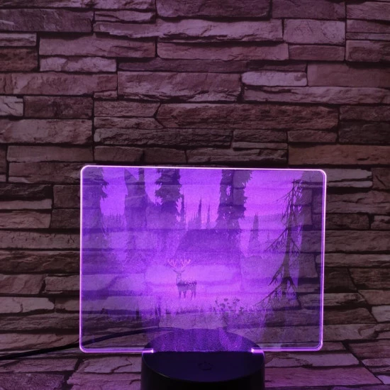 Szarvas a mezőn 7 színű valósághű 3D led lámpa