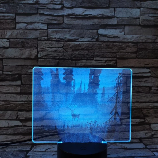 Szarvas a mezőn 7 színű valósághű 3D led lámpa
