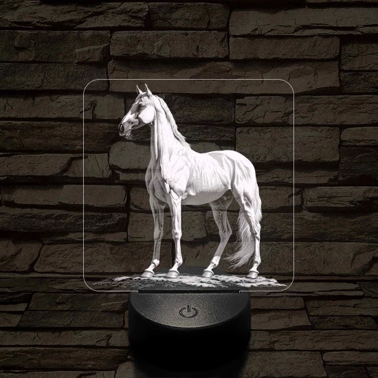 Ló nemesi nyugalom 7 színű valósághű 3D led lámpa