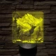 Szarvas a vadonban 7 színű valósághű 3D led lámpa