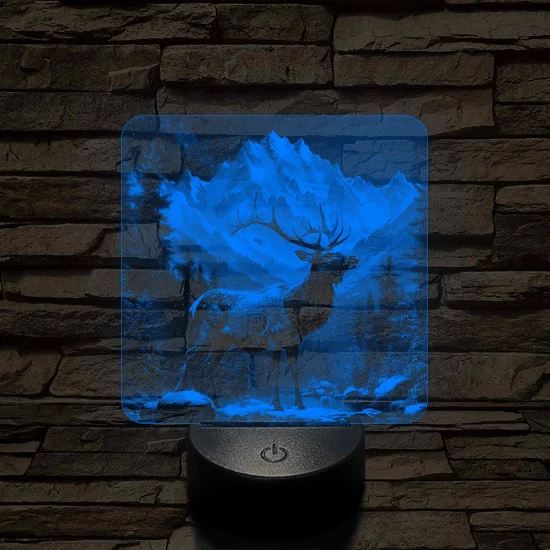Szarvas a vadonban 7 színű valósághű 3D led lámpa