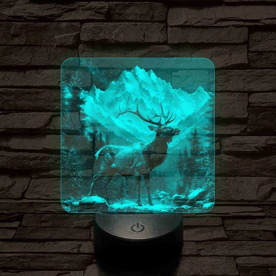 Szarvas a vadonban 7 színű valósághű 3D led lámpa