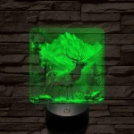 Szarvas a vadonban 7 színű valósághű 3D led lámpa