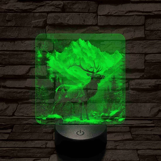 Szarvas a vadonban 7 színű valósághű 3D led lámpa