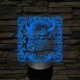 Bölény-fej 7 színű valósághű 3D led lámpa