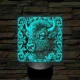 Bölény-fej 7 színű valósághű 3D led lámpa