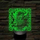 Bölény-fej 7 színű valósághű 3D led lámpa
