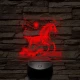 Vizen vágtázó ló   7 színű valósághű 3D led lámpa