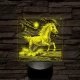 Vizen vágtázó ló   7 színű valósághű 3D led lámpa