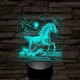 Vizen vágtázó ló   7 színű valósághű 3D led lámpa