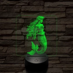 Hableány  7 színű valósághű 3D led lámpa