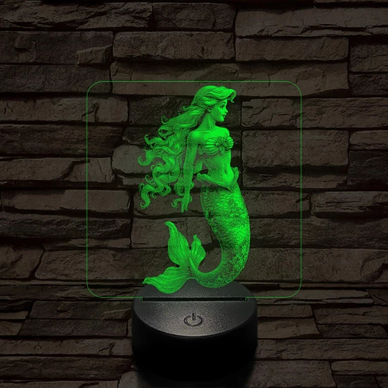 Hableány  7 színű valósághű 3D led lámpa