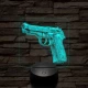 Díszes M9 pisztoly 7 színű valósághű 3D led lámpa