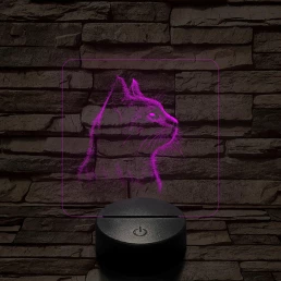 Macska az erdőben néz  7 színű valósághű 3D led lámpa