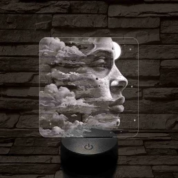 Égi tudat 7 színű valósághű 3D led lámpa