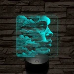Égi tudat 7 színű valósághű 3D led lámpa