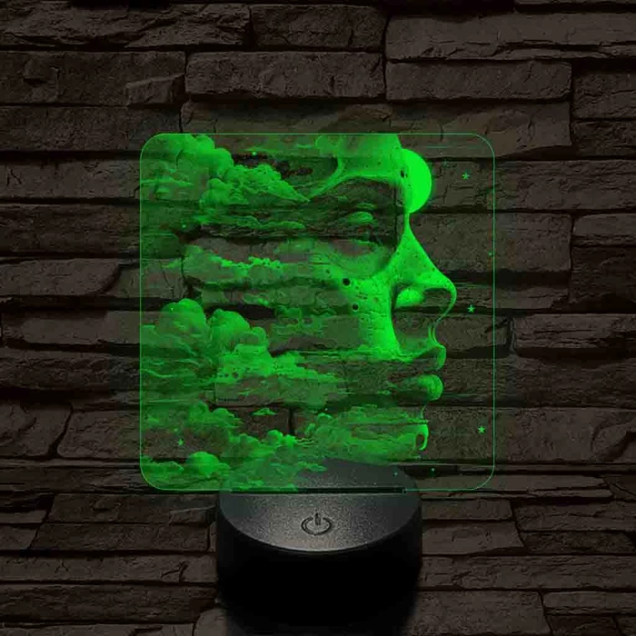 Égi tudat 7 színű valósághű 3D led lámpa