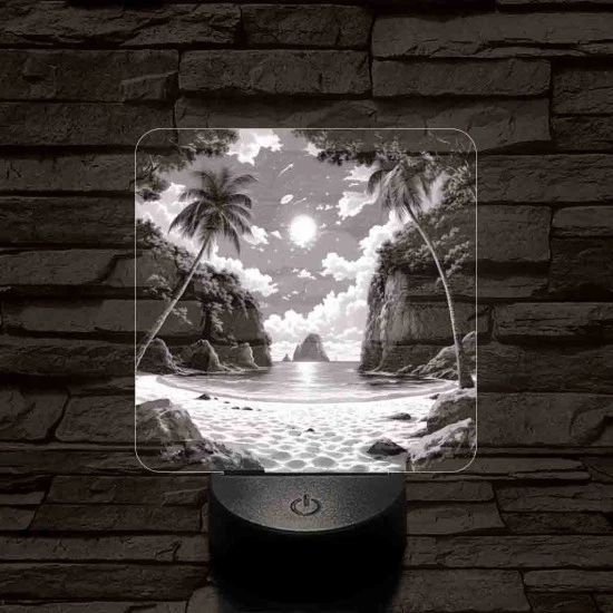 Tengerparti álom 7 színű valósághű 3D led lámpa