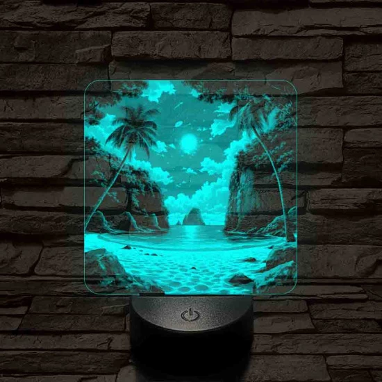 Tengerparti álom 7 színű valósághű 3D led lámpa