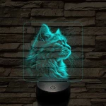 Macska elegancia 7 színű valósághű 3D led lámpa