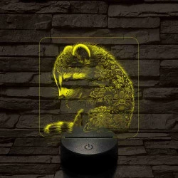 Virágzó mosómedve 7 színű valósághű 3D led lámpa
