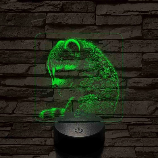 Virágzó mosómedve 7 színű valósághű 3D led lámpa