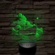 Gőzhajó  7 színű valósághű 3D led lámpa