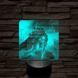 World of Warcraft Lich King Arthas  7 színű valósághű 3D led lámpa