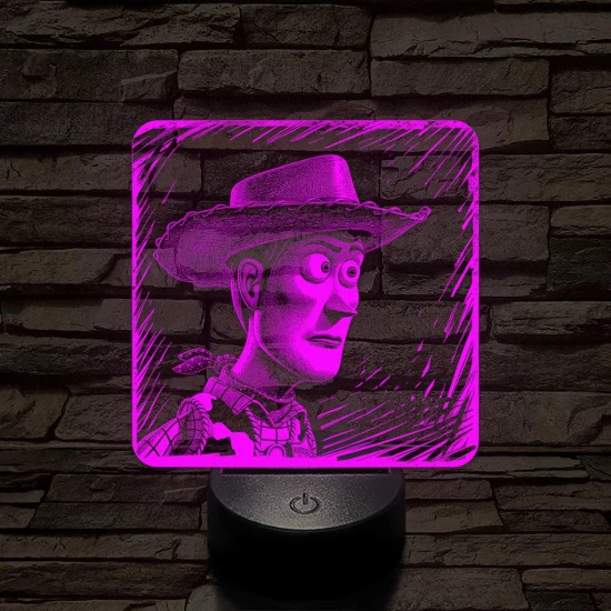 Cowboy mesefigura 7 színű valósághű 3D led lámpa