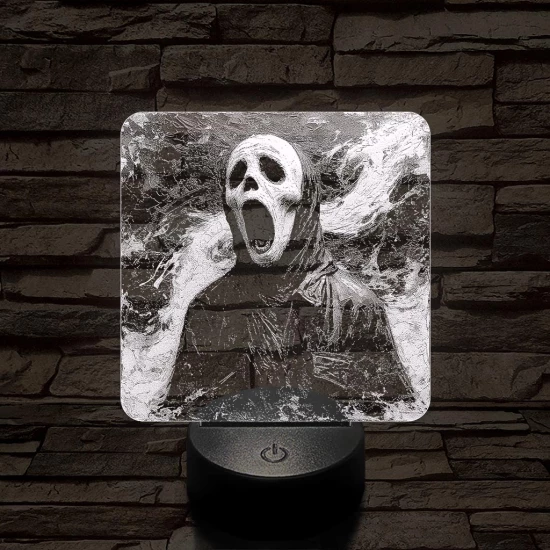 Helloween-i sikoly 7 színű valósághű 3D led lámpa