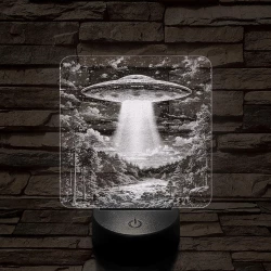 UFO rejtély az erdőben 7 színű valósághű 3D led lámpa