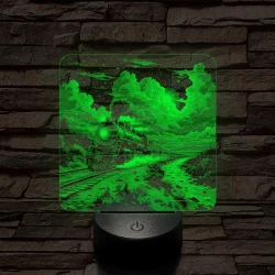 Expressz gőzmozdony 7 színű valósághű 3D led lámpa