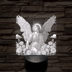 Angyal virágokkal 7 színű valósághű 3D led lámpa